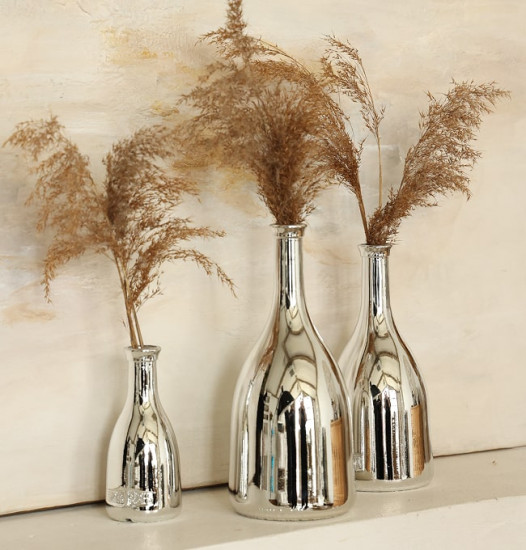 FL Ваза декоративная 15 см, Серебро