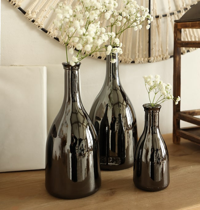 FL Ваза декоративная 25 см, Титан