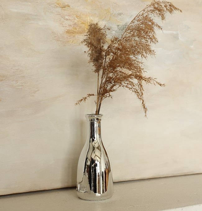 FL Ваза декоративная 25 см, Серебро