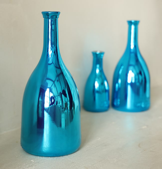 FL Ваза декоративная 25 см, Синий металлик